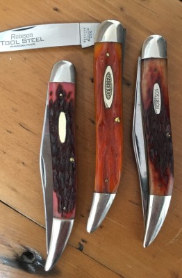 (L-R) Robeson; plastic, Queen &quot;Robeson&quot;; Robeson &quot;Strawberry Bone&quot;