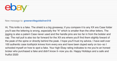 Message to seller
