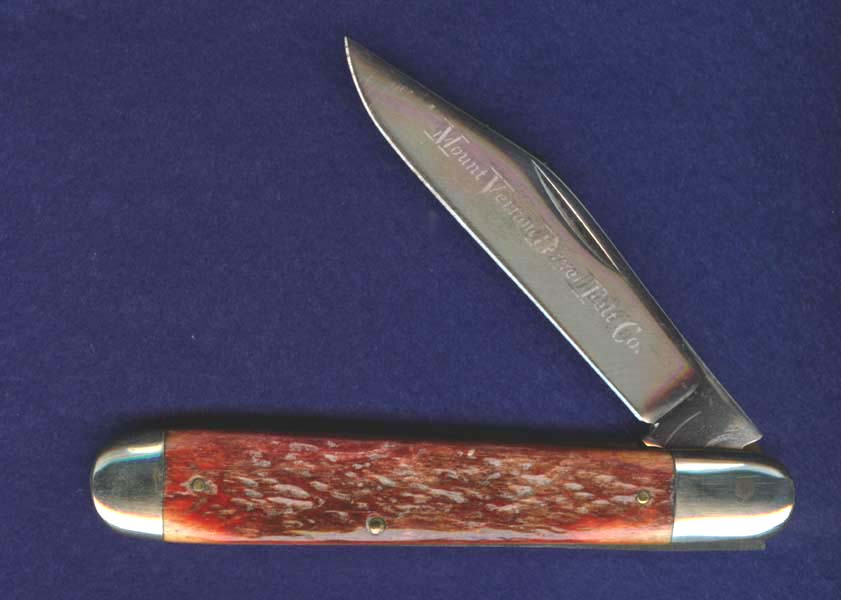 A Post WWII Lock Back with a Liner Lock Mechanism, as on a TL-29.<br />Etched, "Mount Vernon Dryer Felt".