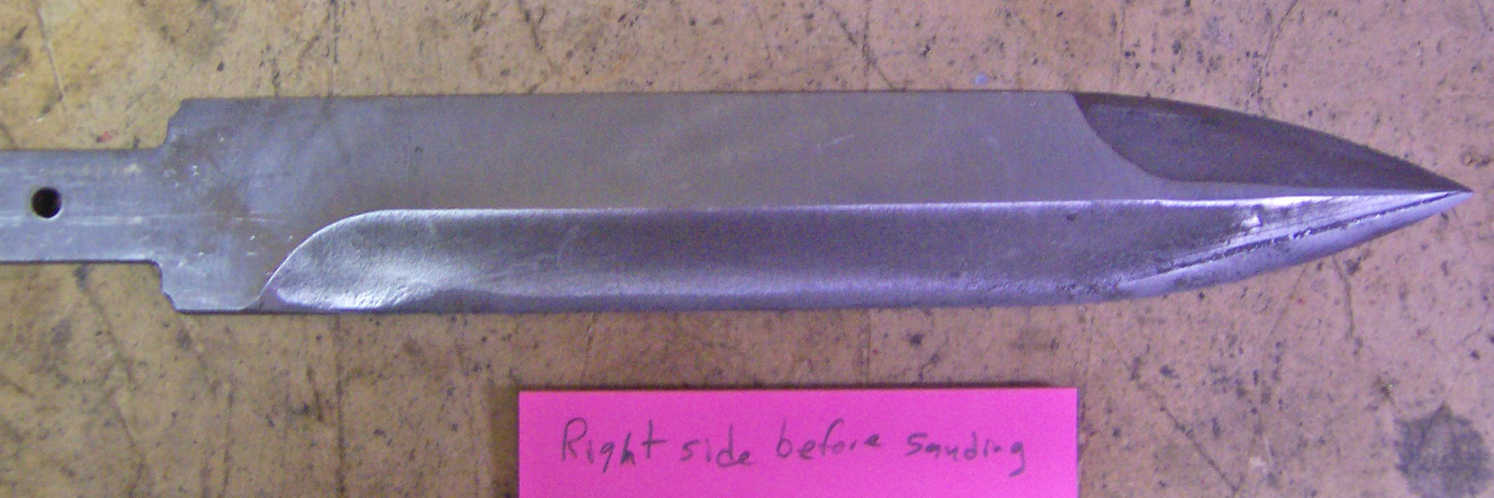Here is the right side of one of the blanks before I begin sanding it.  You can see how much I had to remove to get this blank smooth.