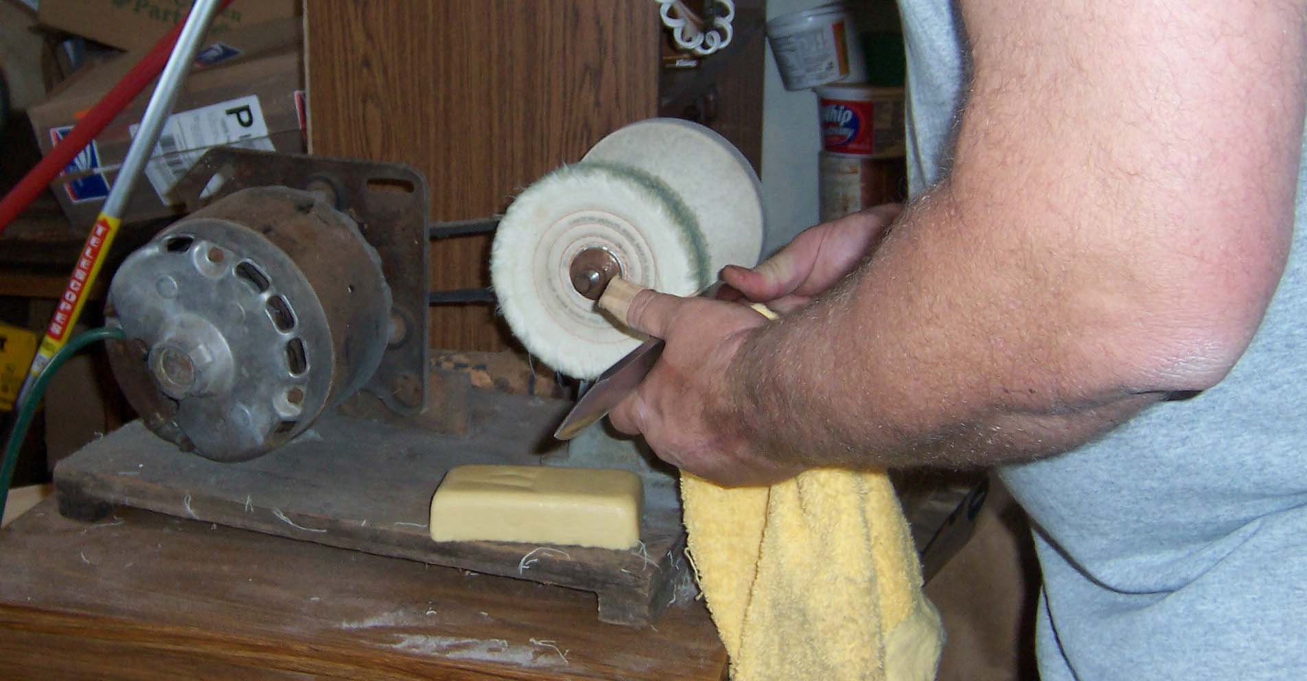 Here is the final buff of the handle with carnauba wax.