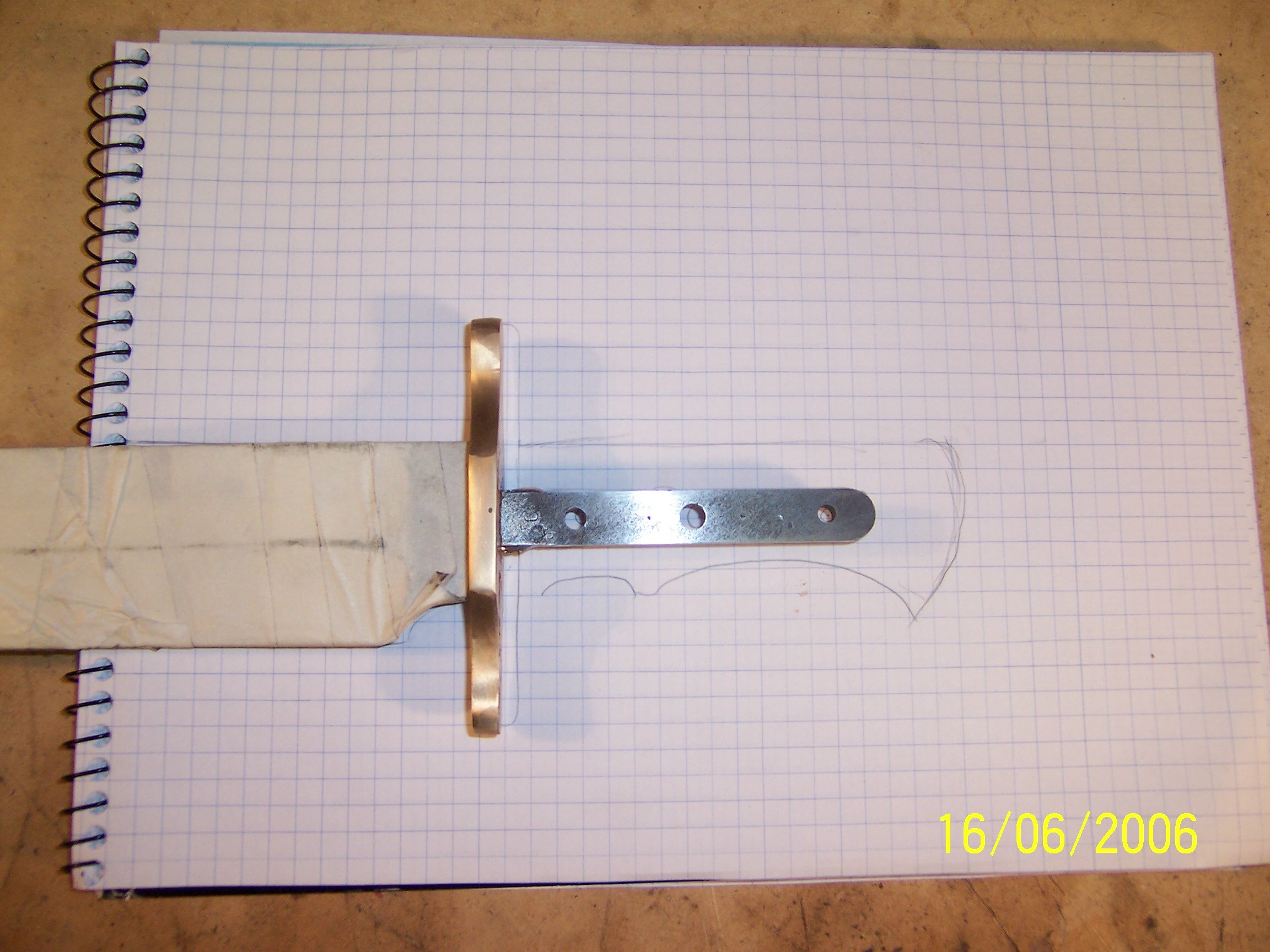 First time needed to design the handle I wanted to put on the knife.  I have already taped the blank so that I do not scratch it or cut myself while working with it.