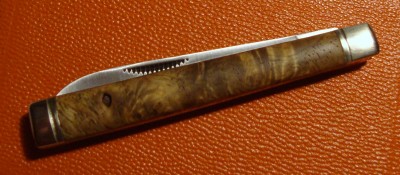 Custom Amboyna Burl Doctors knife 001.JPG