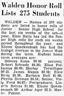 Robert Schrade - School Honor Roll.