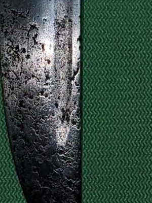 Pile side after cleaning; note pitting at point end of blade