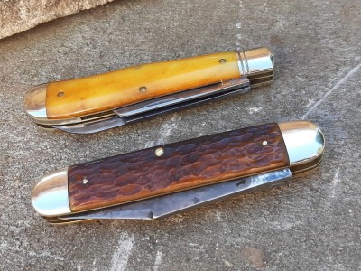 '19 Northfield 92 Eureka smooth autumn gold - 1946 Camillus Sword equal end rogers bone