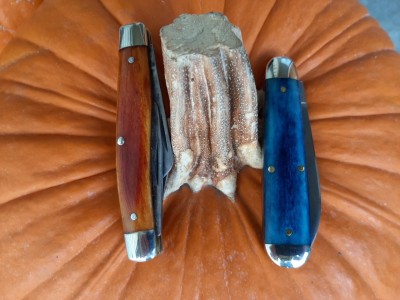Schrade 8 OT Jeffinn bones -  Tidioute 78 blue camel bone