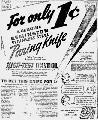 Remington Paring Knife Ad.