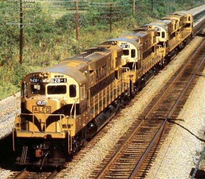 American Locomotive's four C628 demonstrators,  628-1 through  628-4, circa 1964. All would be purchased by Southern Pacific.jpg