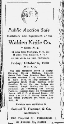 Walden Knife Company Machinery &amp; Equipment Auction.