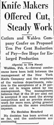 New York Knife Company mentioned.<br />See pictures #8, #9 &amp; #10-January 22, 1929-Page 34.<br />One Article Regarding The Pocket Knife Tariff.