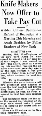 New York Knife Company &amp; Fuller Brothers mentioned.<br />See pictures #9 &amp; #10<br />February 12, 1929-previous post.