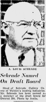J.L., Jacob L., J. Louis Schrade pictured &amp; mentioned.<br />Schrade Cutlery Company mentioned.