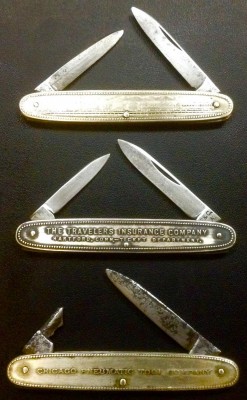 2A. Front - Top To Bottom (Tang Stamps).<br />MERIDEN KNIFE COMPANY.<br />L.F. &amp; C. (Landers, Frary &amp; Clark).<br />THE W &amp; H CO.