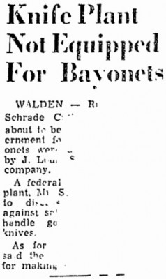 Schrade Cutlery Company mentioned.