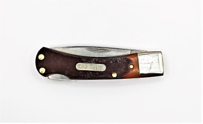 Old Timer #30T  Brown Sawcut Delrin Handle
