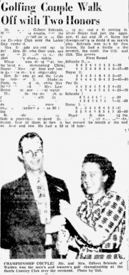 Mr. &amp; Mrs. Gilbert Schrade mentioned<br />and pictured.