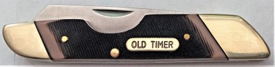 Old Timer 19OT Landshark. Traditional Folding Knife with 2.6in Sheepsfoot Blade and Sawcut Handle.