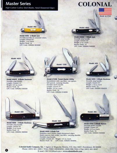 2001 colonial catalog page