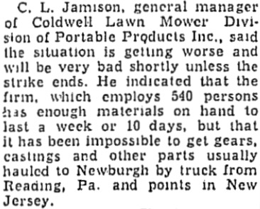 From An Article On The New York Trucking Strike.