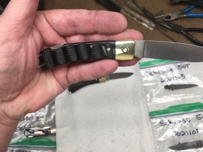 Schrade 5ot with jigged water buffalo horn handles