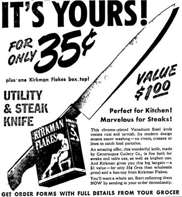 Cattaraugus Cutlery Company Mentioned.