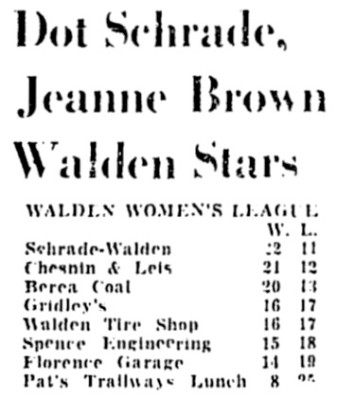 Dorothy "Dot" Schrade Mentioned.<br />The Article Was Unreadable.
