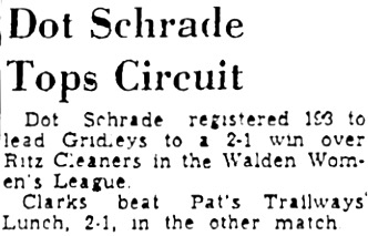 Dorothy "Dot" Schrade Mentioned.