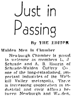 L. J. Schrade-Schrade Walden Cutlery Company Mentioned.