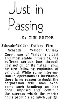 Schrade Walden Cutlery Corporation Mentioned-<br />See Picture #5-July 17, 1952-This Post.