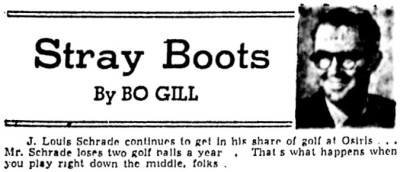 J. Louis Schrade Mentioned.<br />Bo Gill Was The Sports Editor.
