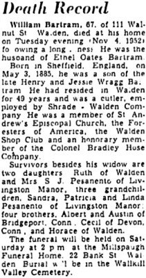 Obituary-Schrade Walden Company Mentioned.