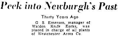 Walden Knife Works Mentioned.<br />Westchester Should Probably Be Winchester.<br />Thirty Years Ago Would Make It November, 1922.
