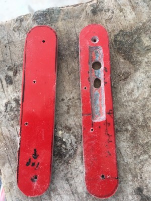 Scales drilled and roughly inletted.