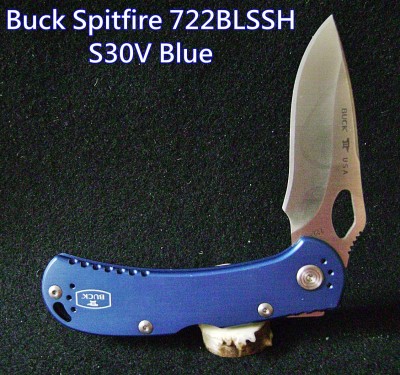 Buck Spitfire 722BLSSH S30V Blue - Labeled.JPG