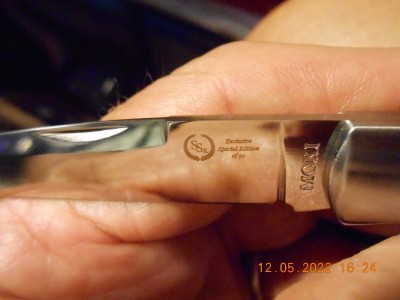 SSK's etch on the blade.