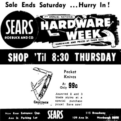 Sears Ad-CRAFTSMAN Pocket Knives.
