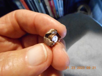 When I was dressing the deer this was in the offside hide of the neck.  Bullet paths once they enter a body do strange things at times as this was a heart shot from the left side quartering away at about 120 yards.  Busted the heart and went into the neck?