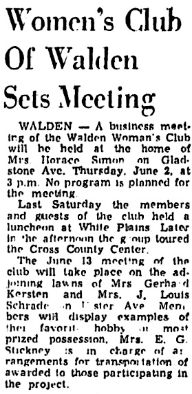 Mrs. J. Louis Schrade Mentioned.