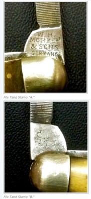 Top - The File Back Tang Stamp.<br />Bottom - The File Front Tang Stamp.