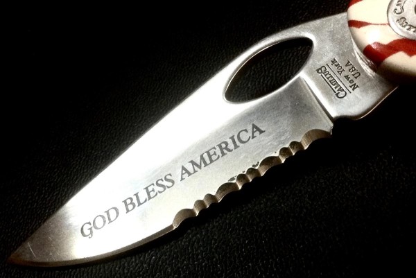 The Main Blade Etch.<br />CAMILLUS 903SF-&quot;Ol' Glory&quot; Series<br />Pocket Knife #17.