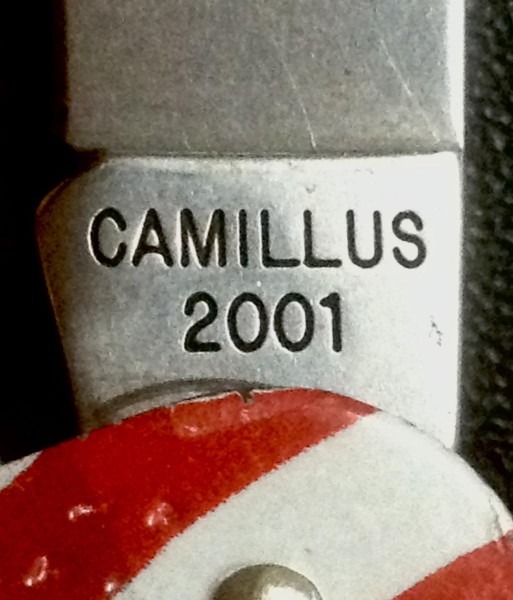 The Main Blade Front Tang Stamp.<br />CAMILLUS 1760F-&quot;Ol' Glory&quot; Series<br />Pocket Knife #20.