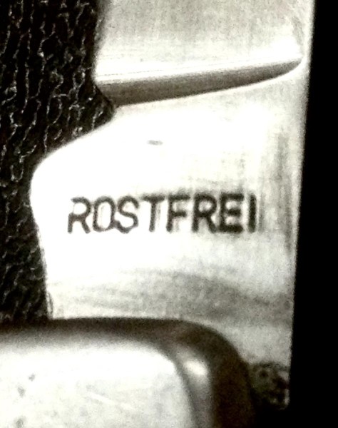 The Main Blade Front Tang Stamp.