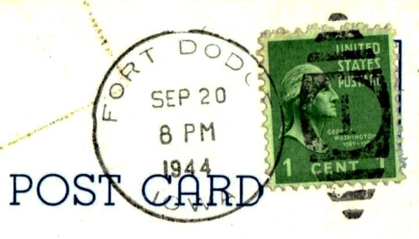 The Postcard Fort Dodge Postmark (1944).
