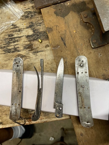 Disassembled “donor” knife