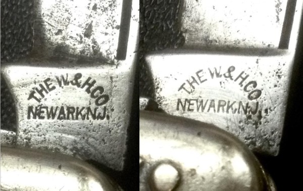 Left -The Main Blade Front Tang Stamp.<br />Right - The Secondary Blade Front Tang Stamp.