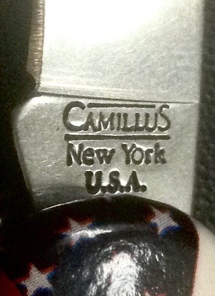 The Main Blade Front Tang Stamp.<br />CAMILLUS 907F-&quot;Ol' Glory&quot; Series<br />Pocket Knife #23.