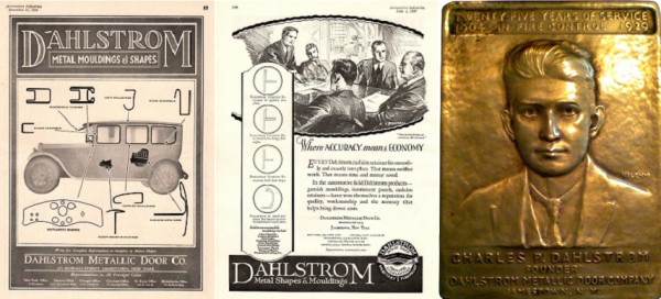 Left - An Ad From Automotive Industries, December 21, 1922.<br />Center - An Ad From Automotive Industries, June 4, 1927.<br />Right - Charles P. Dahlstrom Plaque. He Died In 1909 At The Age Of 36.<br />NOT My Picture(s). NOT My Item(s).