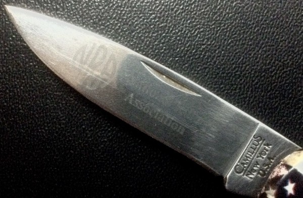The Main Blade Etch.<br />CAMILLUS 907F-&quot;Ol' Glory&quot; Series<br />Pocket Knife #28.