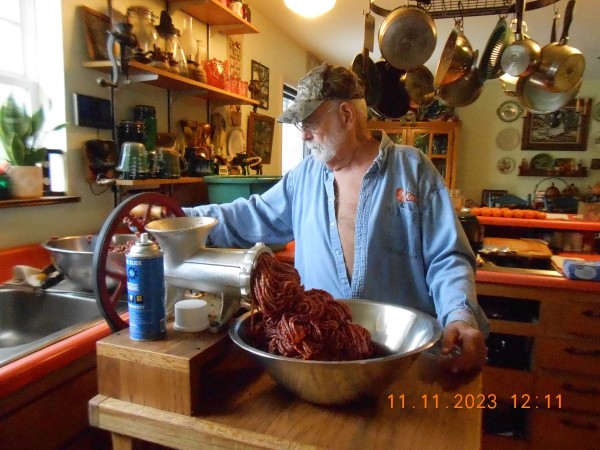 The course ground meat is then run through a plate with 1/8" holes.